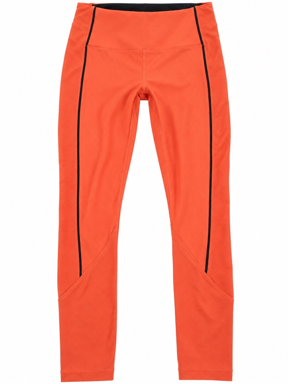 ZYIA Bright Orange Leggings with Black Contrast Piping